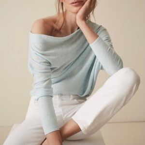 Reiss Trudy Asymmetric Wool Linen Sweater
